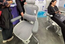 An AI-powered chair from Chinese ergonomics chair maker Sihoo. Photo: Ben Jiang