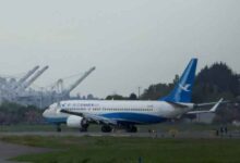 A Boeing 737 MAX plane, intended for Chinas Xiamen Airlines, arrives at King County International Airport after returning from China due to ongoing tariff disputes, in Seattle, Washington, US, April 19, 2025. — Reuters