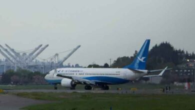 A Boeing 737 MAX plane, intended for Chinas Xiamen Airlines, arrives at King County International Airport after returning from China due to ongoing tariff disputes, in Seattle, Washington, US, April 19, 2025. — Reuters