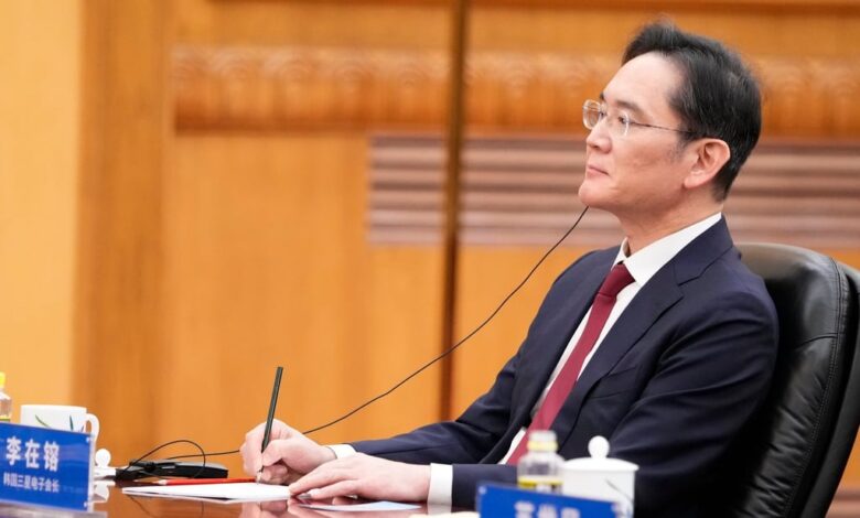 Samsung Electronics chairman Lee Jae-yong attends a meeting with global business leaders hosted by Chinese President Xi Jinping at the Great Hall of the People in Beijing. Photo: EPA-EFE