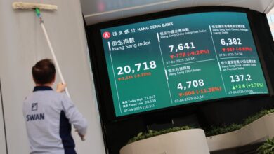 The Hang Seng Index plunged on April 7, 2025 in the market’s worst sell-off since 1997. Photo: Jelly Tse