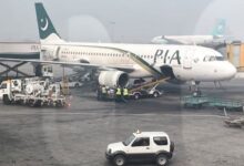 A Pakistan International Airlines (PIA) plane at Allama Iqbal International Airport in Lahore,  January 29, 2024. — Reuters