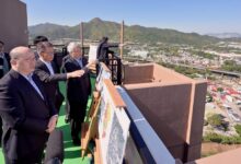 Financial Secretary Paul Chan Mo-po leads a delegation of Beijing officials to view the plans for Northern Metropolis in November 2024. Photo: Handout