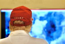 US President Donald Trump looks on as military strikes are launched against Yemen’s Iran-aligned Houthis over the group’s attacks against Red Sea shipping, at an unspecified location in this handout image released March 15. Photo: White House/Reuters