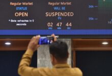 A stockbroker monitors stock prices at the Pakistan Stock Exchange (PSX) in Karachi, Pakistan, April 07, 2025. — INP