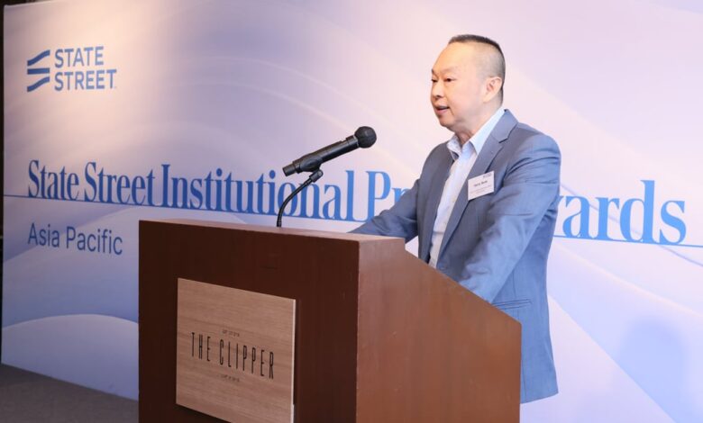 Henry Quek, State Street’s senior managing director and head of global markets for the Asia-Pacific region, at State Street’s 2024 Institutional Press Awards in Hong Kong on April 8, 2025. Photo: Handout.