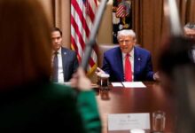 US President Donald Trump attends a cabinet meeting at the White House in Washington, DC, US, April 10, 2025. — Reuters