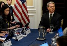 US Treasury Secretary Scott Bessent takes questions from reporters at the Institute of International Finance (IIF) Global Outlook Forum on sidelines of the IMF and World Bank’s 2025 annual Spring Meetings in Washington, DC, US, April 23, 2025. — Reuters