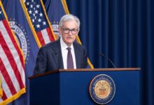 US Federal Reserve Chair Jerome Powell at a press conference in Washington DC on May 7, 2025. Photo: Xinhua