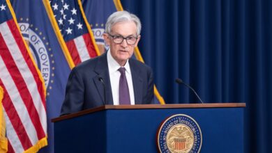 US Federal Reserve Chair Jerome Powell at a press conference in Washington DC on May 7, 2025. Photo: Xinhua