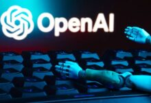 The OpenAI logo, a keyboard, and robot hands are seen in this illustration taken January 27, 2025. — Reuters