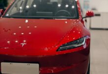 A Tesla Model S electric vehicle parked inside a car showroom in Nanning, capital of southern autonomous region Guangxi. Photo: Shutterstock