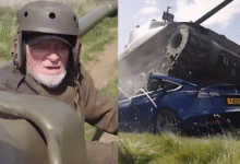 World War 2 veteran runs over Tesla in anti-Musk protest