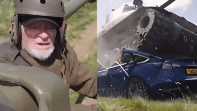 World War 2 veteran runs over Tesla in anti-Musk protest