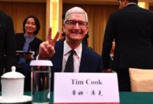 Apple CEO Tim Cook attends a government forum in Beijing in March 2024. Photo: AFP