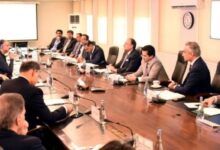 Minister for Finance and Revenue Senator Muhammad Aurangzeb chairs the inaugural meeting of a high-level committee formed to monitor petroleum prices amid regional tensions on Monday. — APP