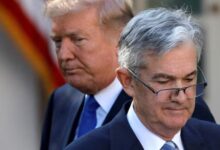 US President Donald Trump looks on as Jerome Powell, his nominee to lead the US Federal Reserve moves to the podium at the White House in Washington, US, November 2, 2017. — Reuters