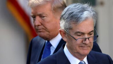 US President Donald Trump looks on as Jerome Powell, his nominee to lead the US Federal Reserve moves to the podium at the White House in Washington, US, November 2, 2017. — Reuters