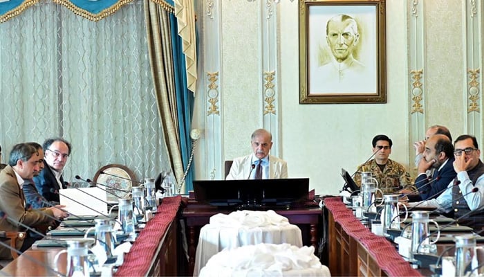 Prime Minister Shehbaz Sharif chairs a meeting to review progress on FBR reforms. — APP