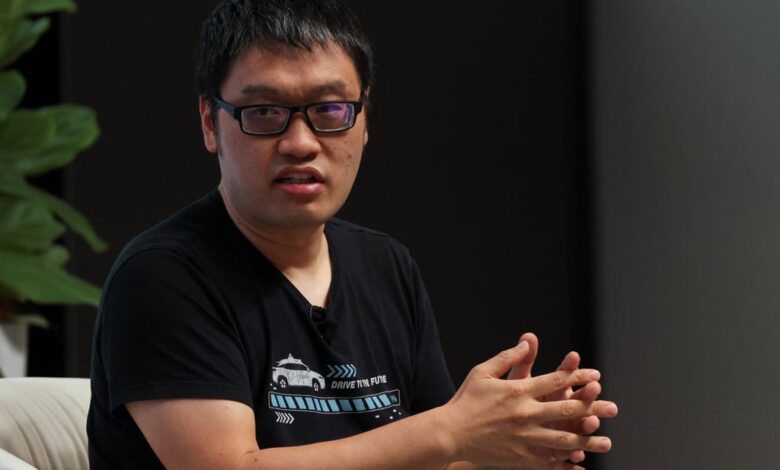 Pony.ai co-founder Lou Tiancheng speaks at a conference in Singapore on July 9. Photo: Reuters